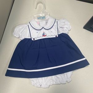 Will’Beth Newborn sailboat dress and bloomer set